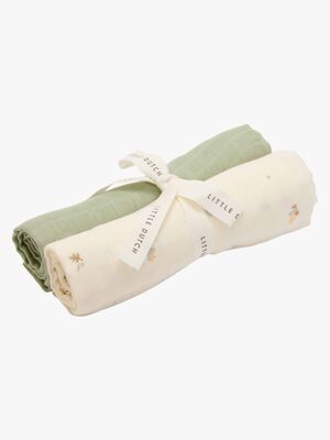 Little Dutch Forest Treasures & Sage Tæpper/ Stofbleer i Musselin 2-pak, Hvid