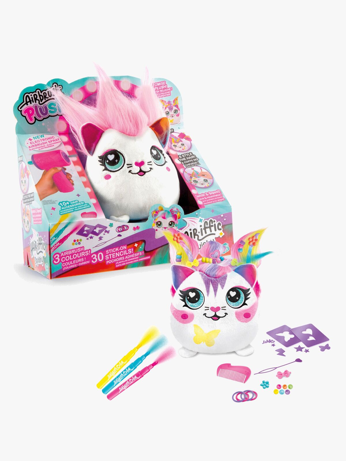 Canal Toys Airbrush Plush Hair'iffic Squishy Bamse Pal-Precious  17 cm