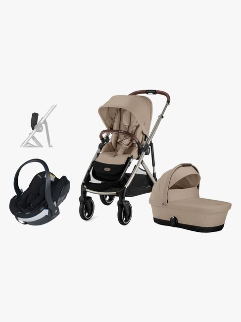 Cybex GAZELLE S Duovogn inkl. BeSafe iZi Go Modular X2 Autostol Baby, Almond Beige/Taupe