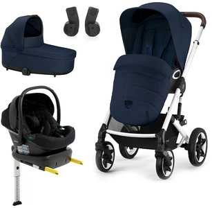 Cybex TALOS S Lux Duovogn inkl. Beemoo Route i-Size Autostol Baby & ISOFIX Base, Ocean Blue/Black Stone
