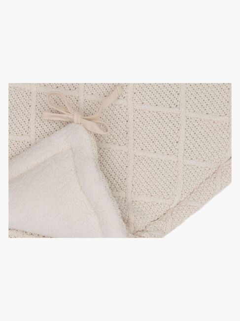 Jollein  Strikket Sengerand Ternet Mønster 180x30, Oatmeal