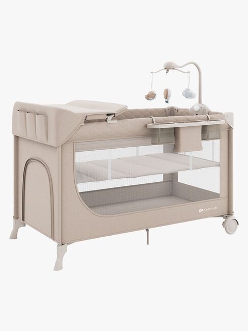 Kinderkraft LEODY UP Weekendseng med Tilbehør, Beige