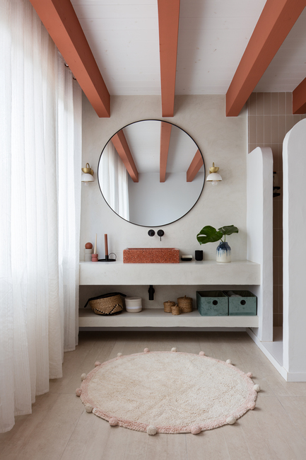 Lorena Canals  Vaskbart Gulvtæppe Bubbly Ø120, Vintage Nude