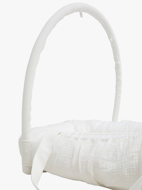 Alice & Fox ALBA Babynest med Håndtag, White Muslin