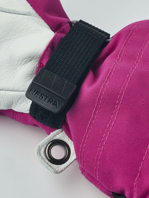 Hestra Army Leather Heli JR Ski Handsker, Fuchsia