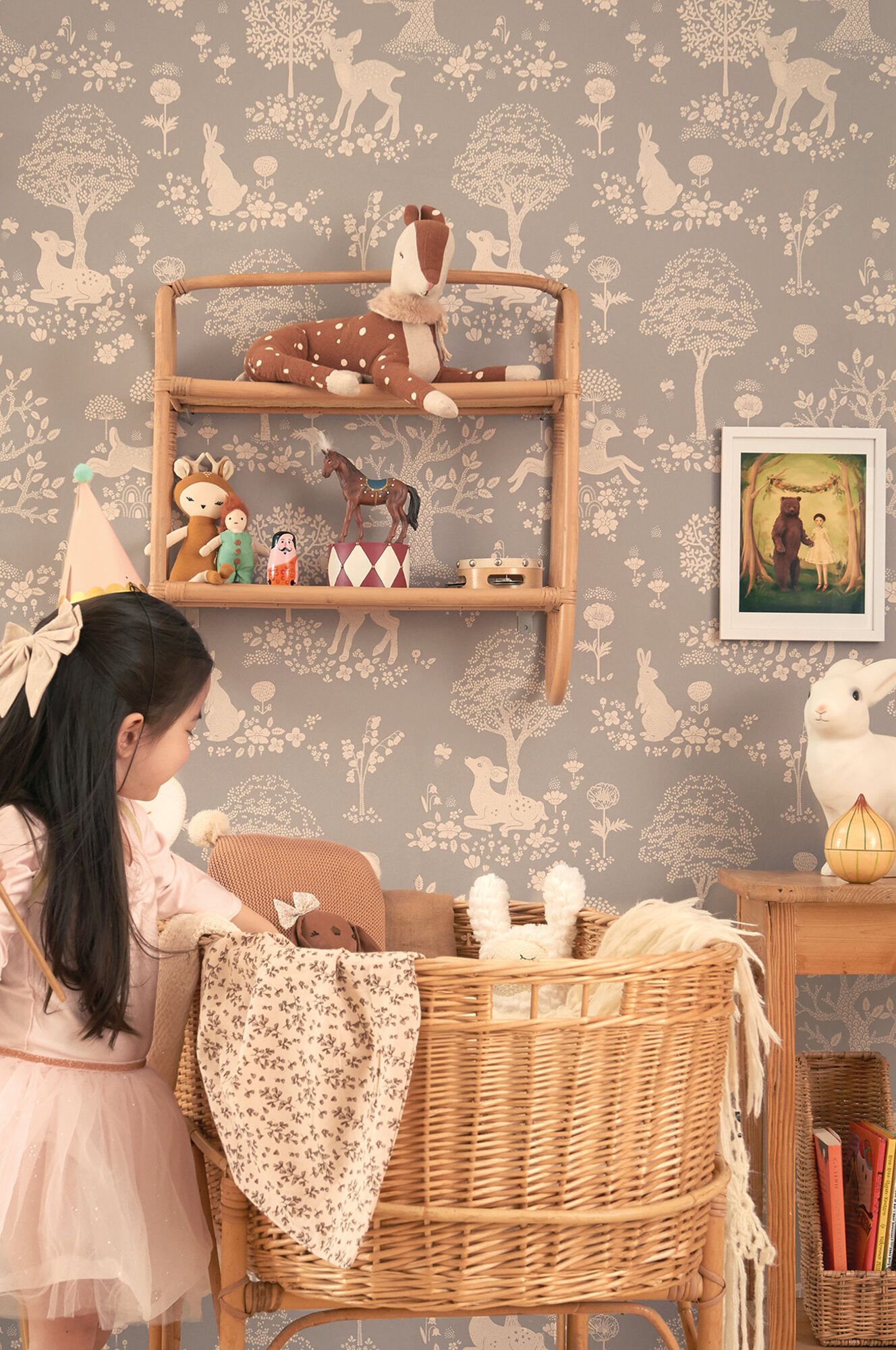 Majvillan Tapet Summer Fields, Dusty Blue