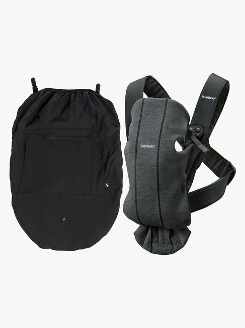 Babybjörn Bæresele Mini 3D Jersey inkl. Regnslag, Sortgrå