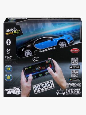 Maisto Tech Fjernstyret Bil Mini Metal Die-Cast Bluetooth Bugatti Chiron 1:41
