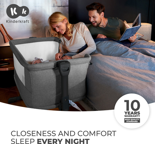 Kinderkraft NESTE GROW Bedside Crib, Lysegrå