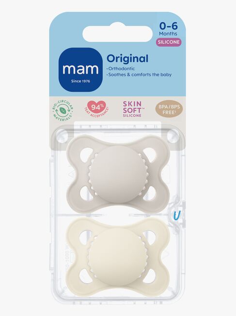 MAM Original Sutter Silikone 2-pak 0-6m, Neutral