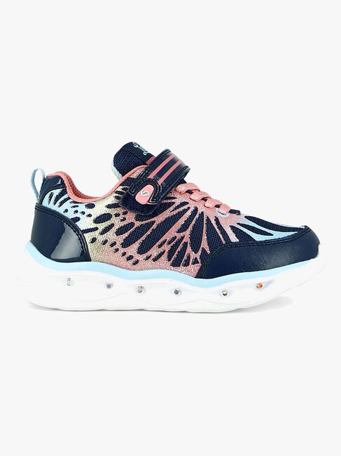 Leaf Malmen Blinkende Sneakers, Navy/Pink