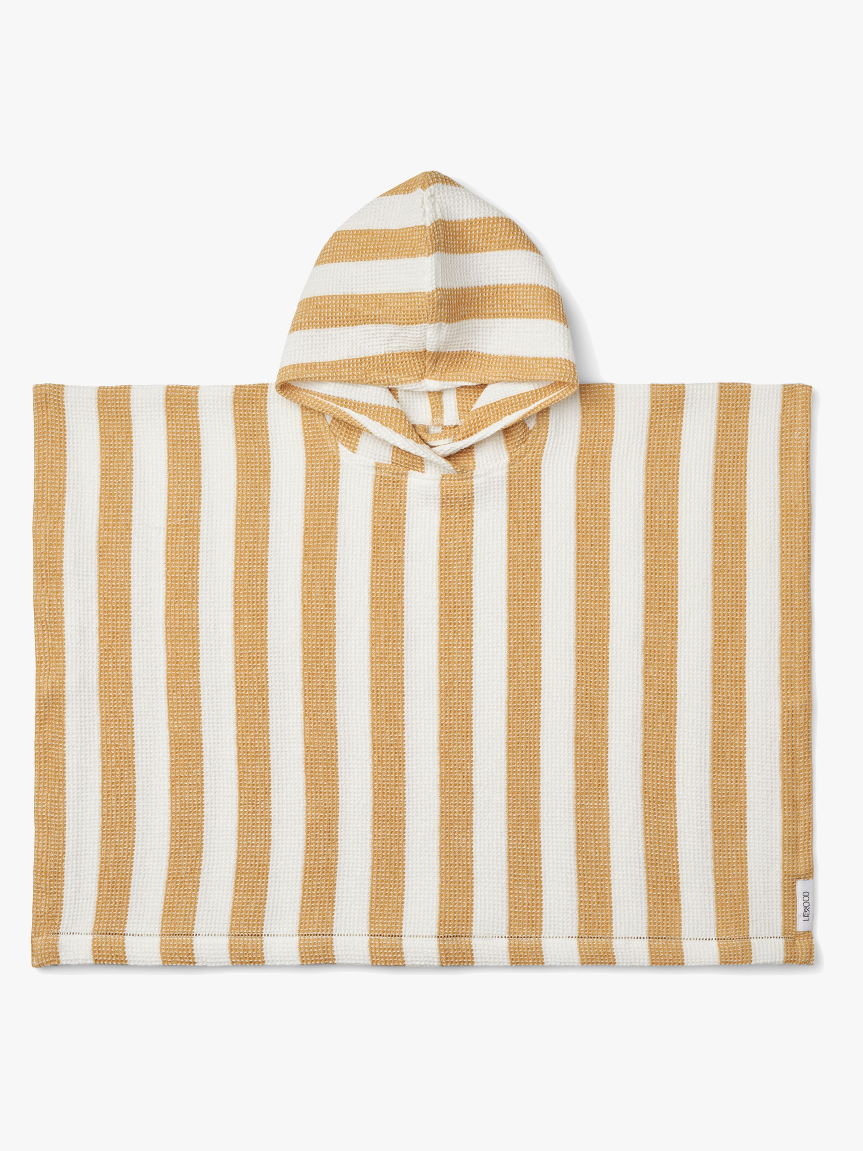 LIEWOOD Paco Badeponcho Stripe, White/Yellow mellow, 3-4 år