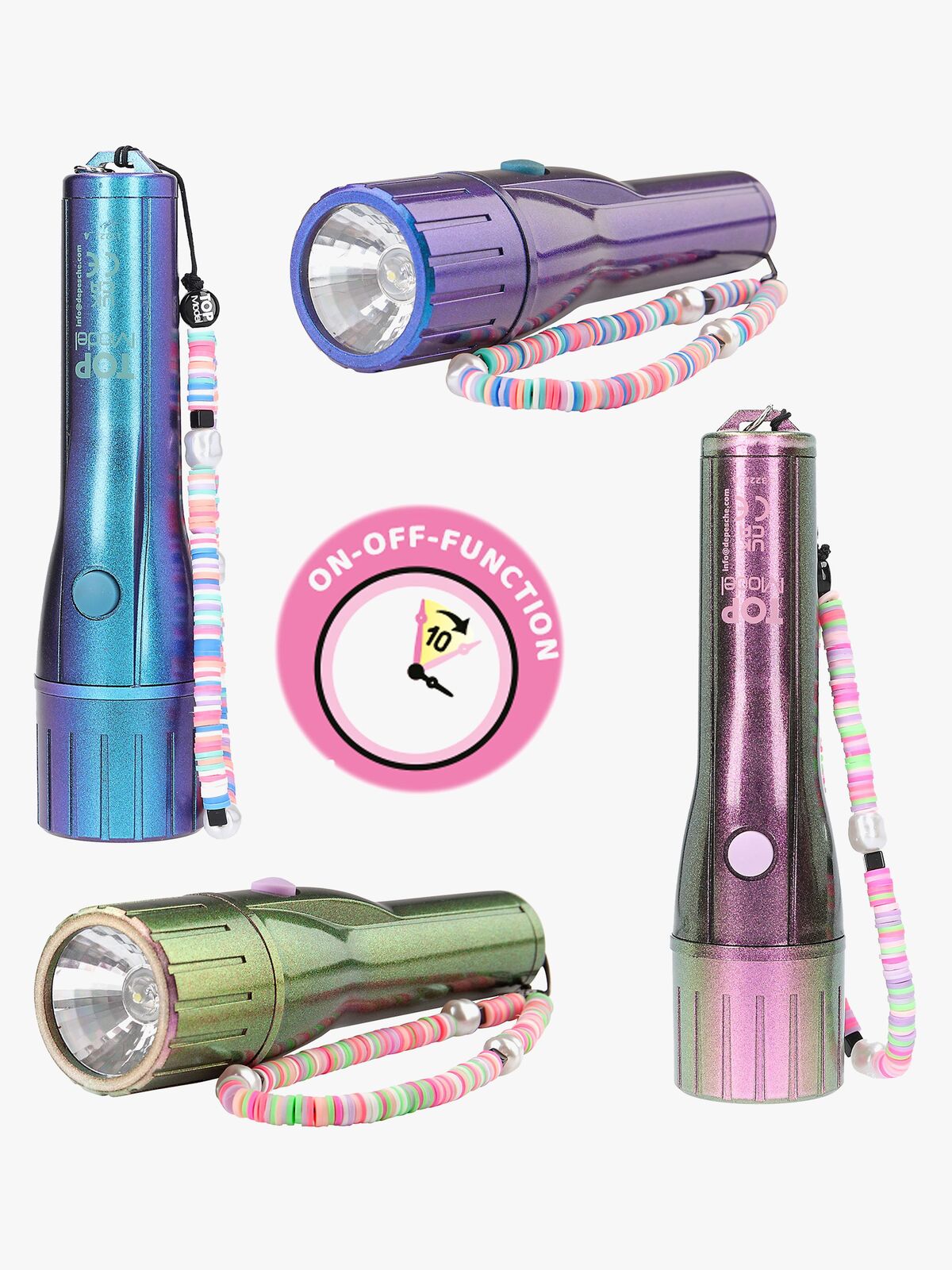 TOPModel Lommelygte med Timer