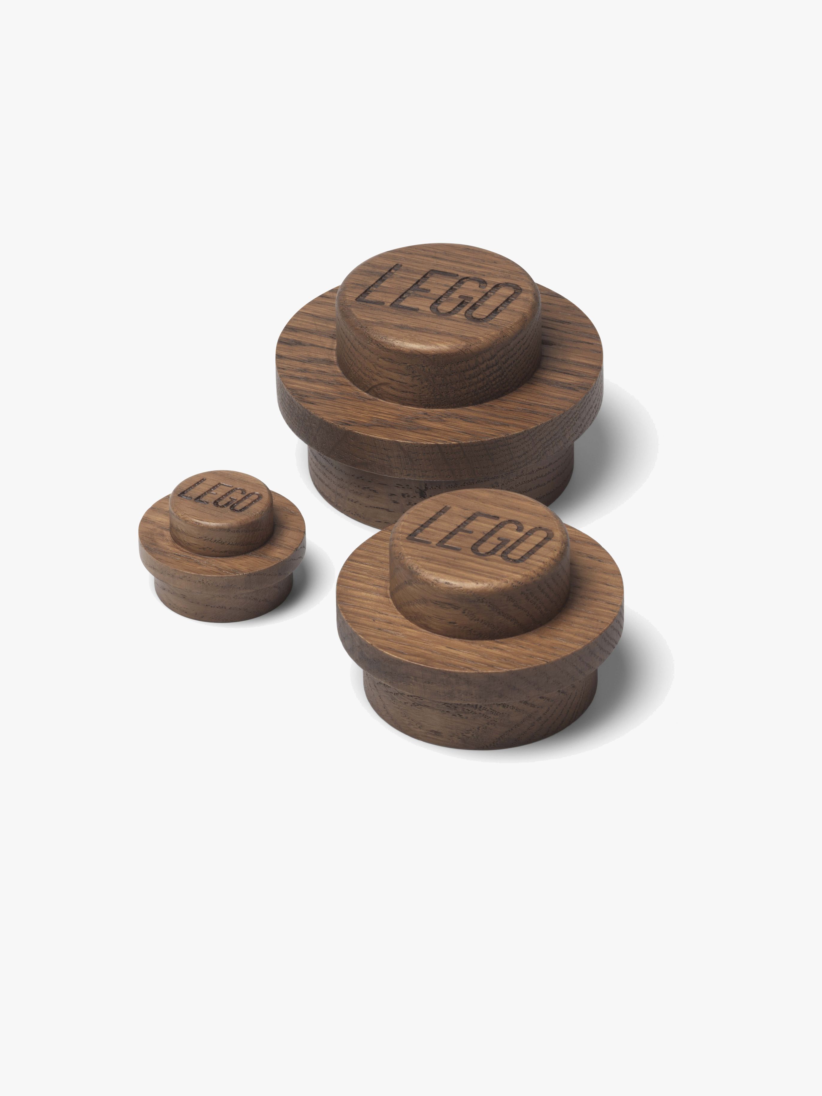 LEGO 1x1 Træknager, Oak Dark Stained