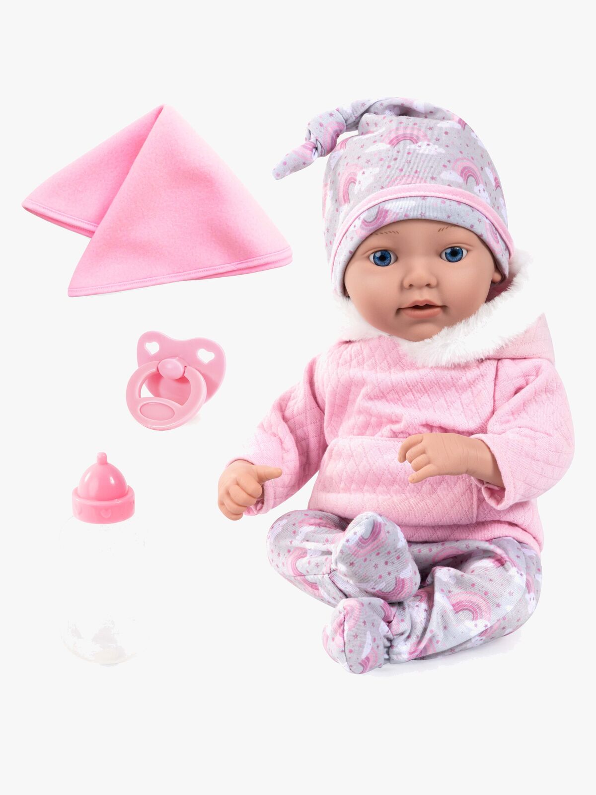 Bayer Design Reborn Baby Dukke med Tilbehør Regnbue 38 cm