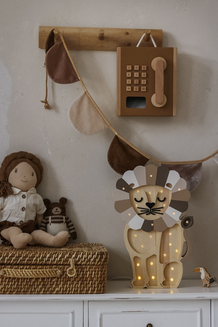 Little Lights Lampe Løve, Cappuccino