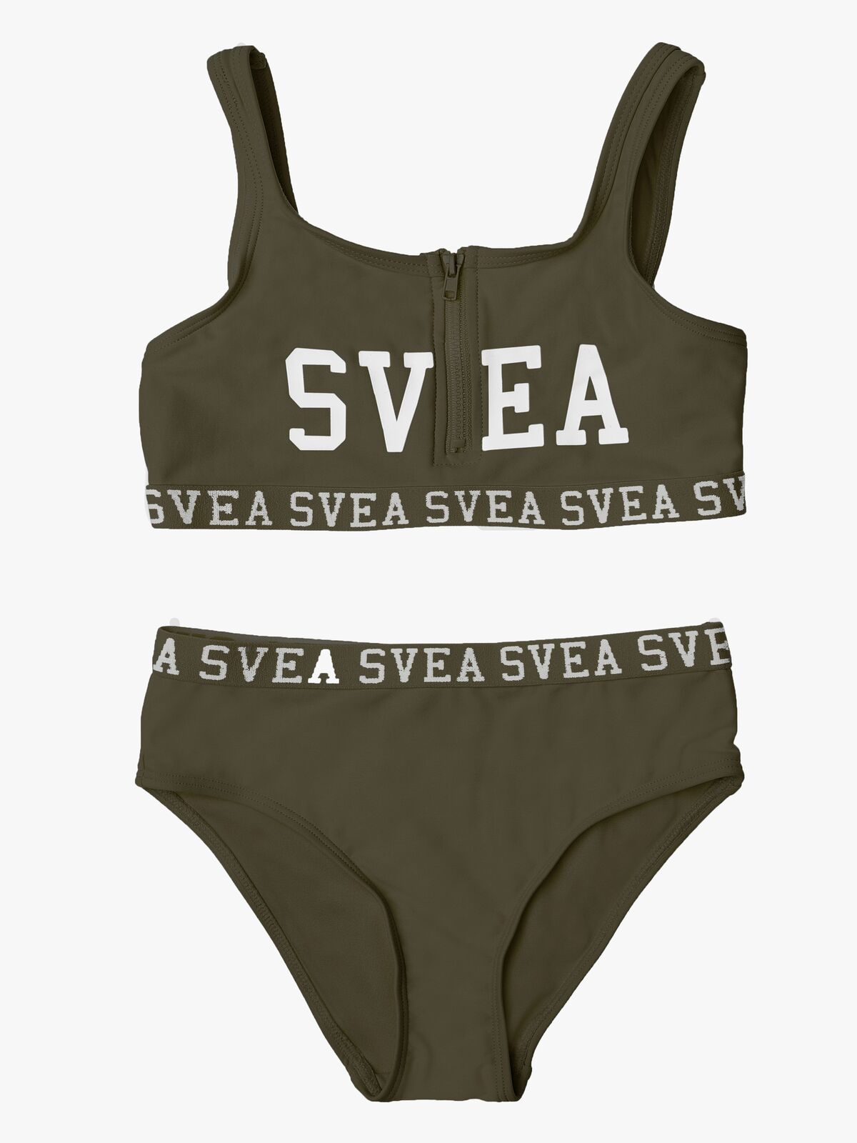 Svea Sporty Bikini m. Lynlås, Army Green