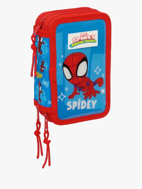 Spidey And His Amazing Friends  Fyldt Penalhus med 3 Rum 37 Dele, Blå