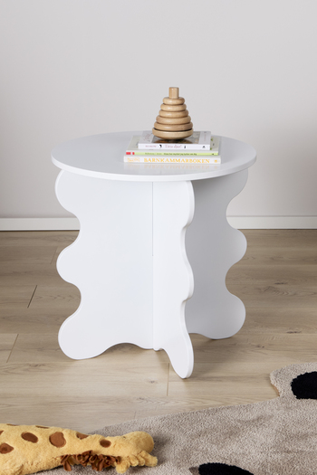 Minitude  Bølget Sidebord, Hvid