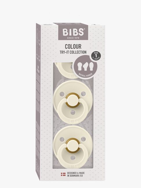 BIBS Try-it Colour Sut 3-pak Latex Str. 1, Ivory