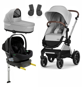 Cybex BALIOS S Lux Duovogn inkl. Beemoo Route i-Size Autostol Baby & ISOFIX Base, Lava Grey/Black Stone