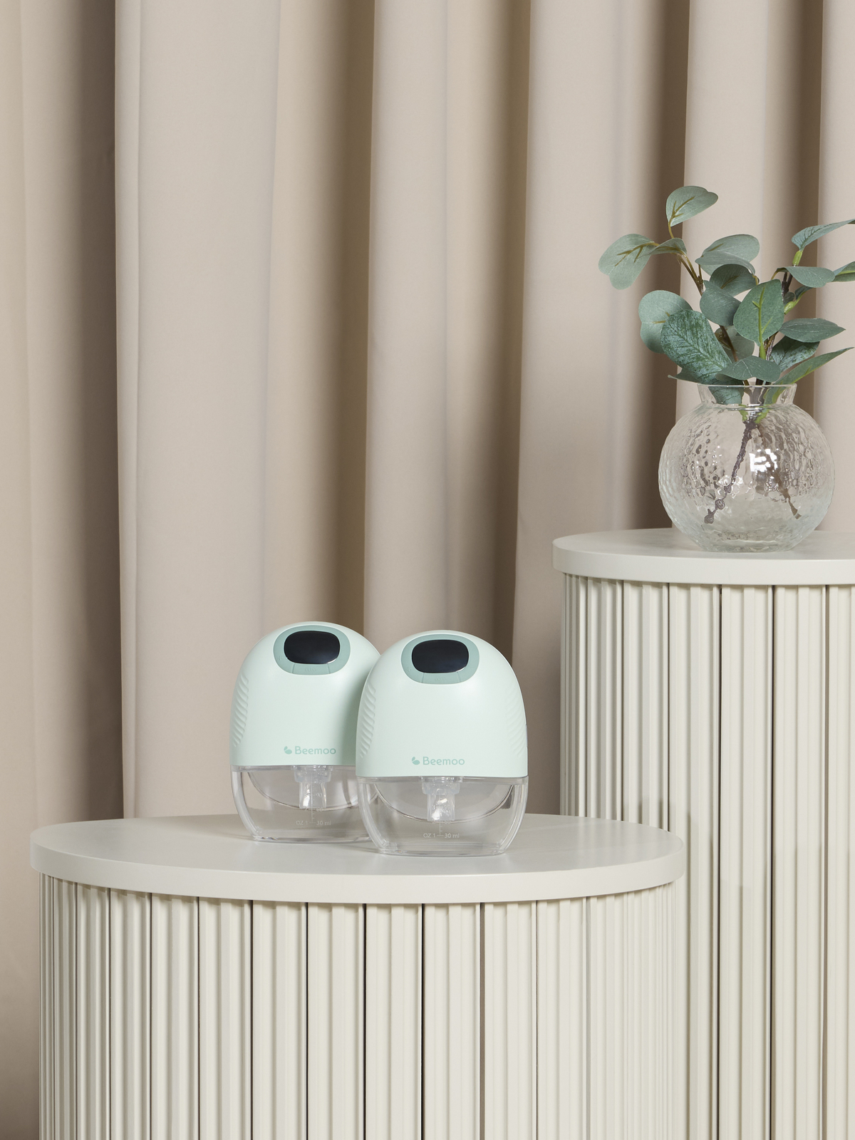 Beemoo CARE Wearable Slim Elektrisk Brystpumpe Dobbelt, Soft Green