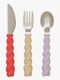 OYOY Mellow Bestik 3-pak, Lavender/Vanilla/Cherry Red