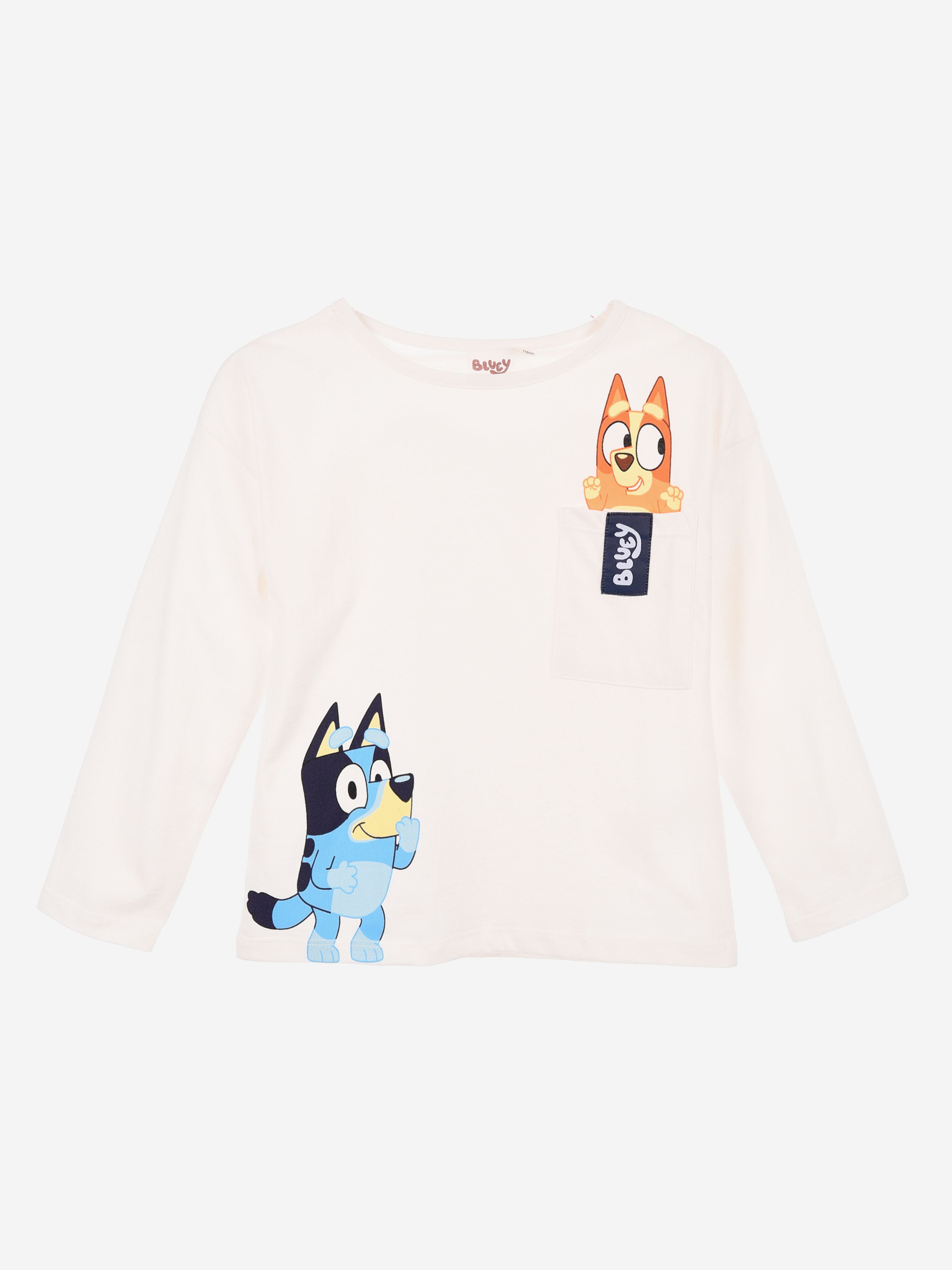 Bluey Langærmet T-shirt, Off-White, 116-122