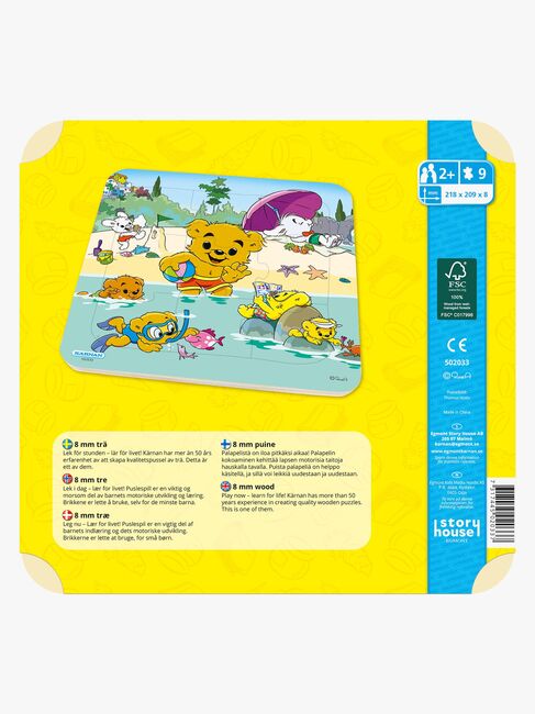 Bamse Verdens Stærkeste Bjørn Puslespil 9 Brikker