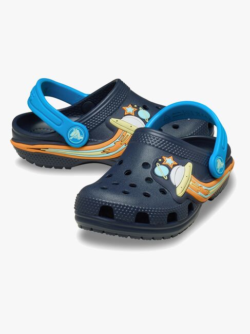 Crocs Classic UFO Lights Kids Clogs, Navy
