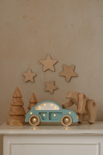 Little Lights Mini Lampe Bil, Retro Blue