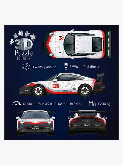 Ravensburger Iconics 3D-puslespil Porsche 911 GT3 Cup 154 Brikker