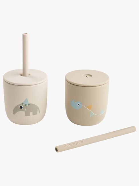 Done By Deer Celebration Sugerørskop Silikone 2-pak, Sand