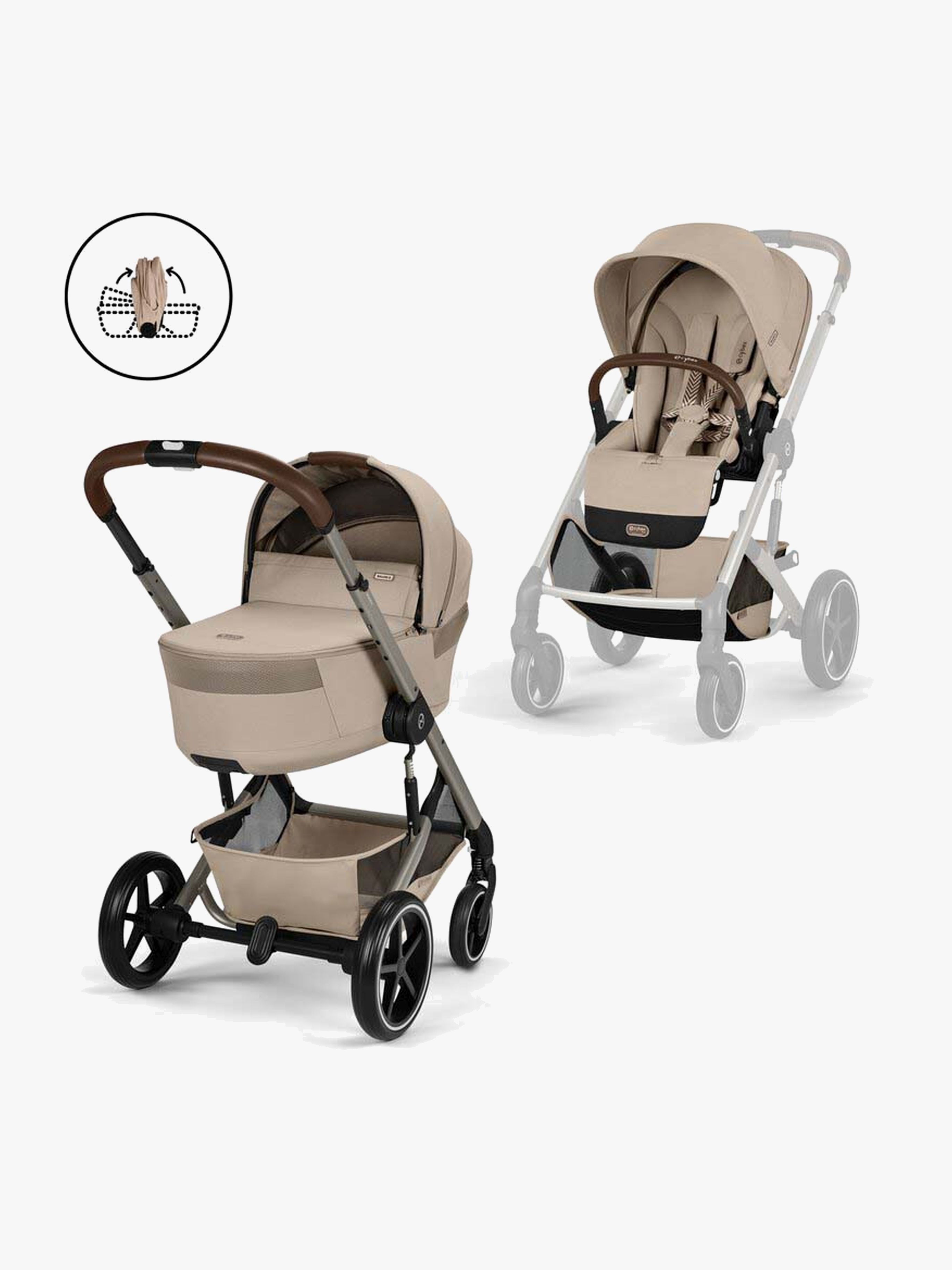 Cybex BALIOS S Lux Duovogn inkl Fold Cot, Almond Beige