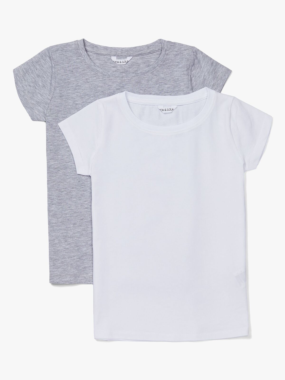 Luca & Lola Fanny Top 2-pak, Grey Melange/White