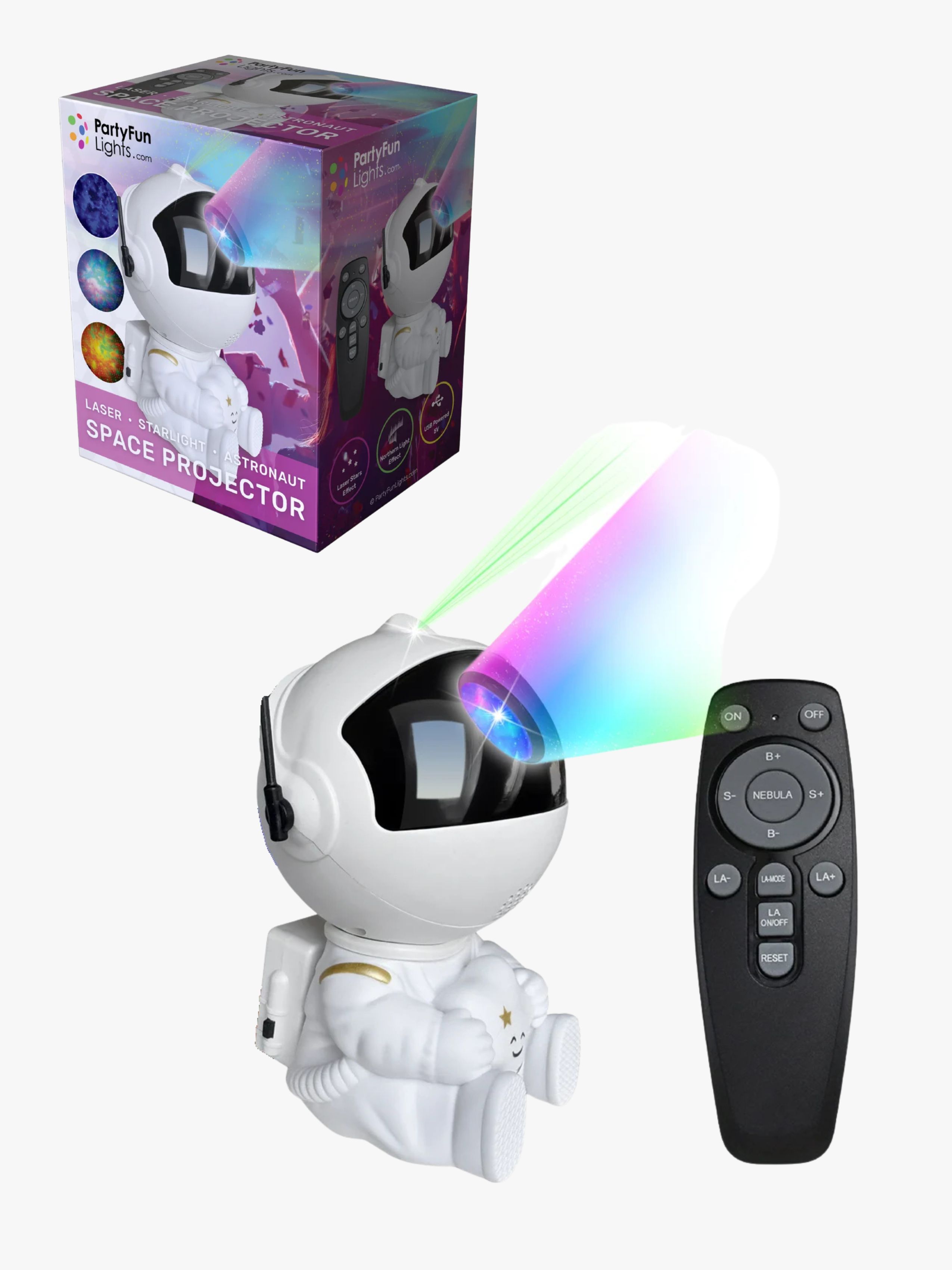 PartyFunLights Projektor Astronaut 12 cm