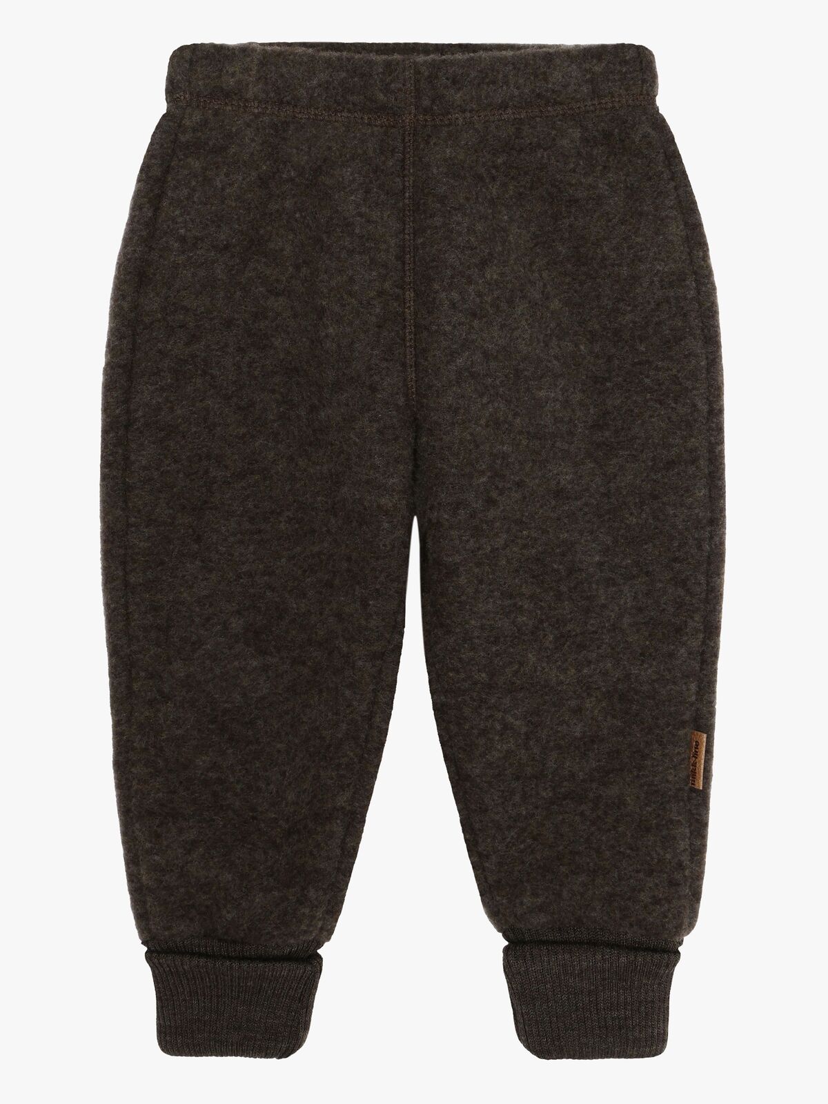 Mikk-Line Fleecebukser Merinould, Dark Brown Melange