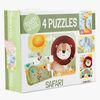 Barbo Toys  Rør og føl Puslespil Safari 4-i-1