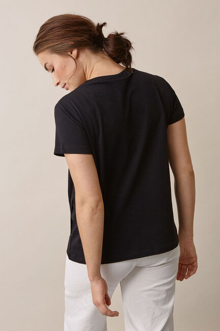 Boob Vente/Amme T-Shirt, Svart