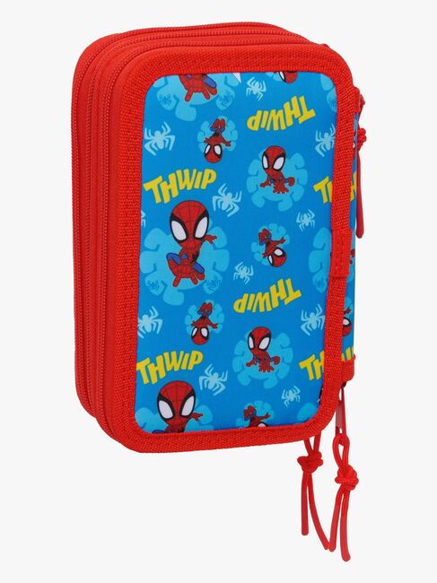 Spidey And His Amazing Friends  Fyldt Penalhus med 3 Rum 37 Dele, Blå