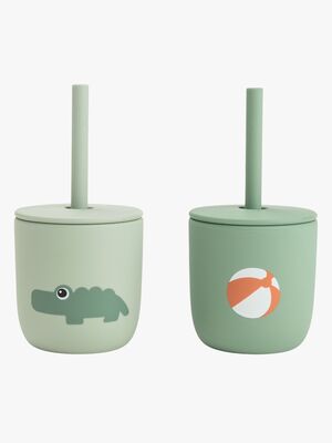 Done By Deer Playground Sugerørskop Silikone 2-pak, Green