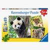 Ravensburger Puslespil Panda, Lion and Tiger 3x49 Brikker