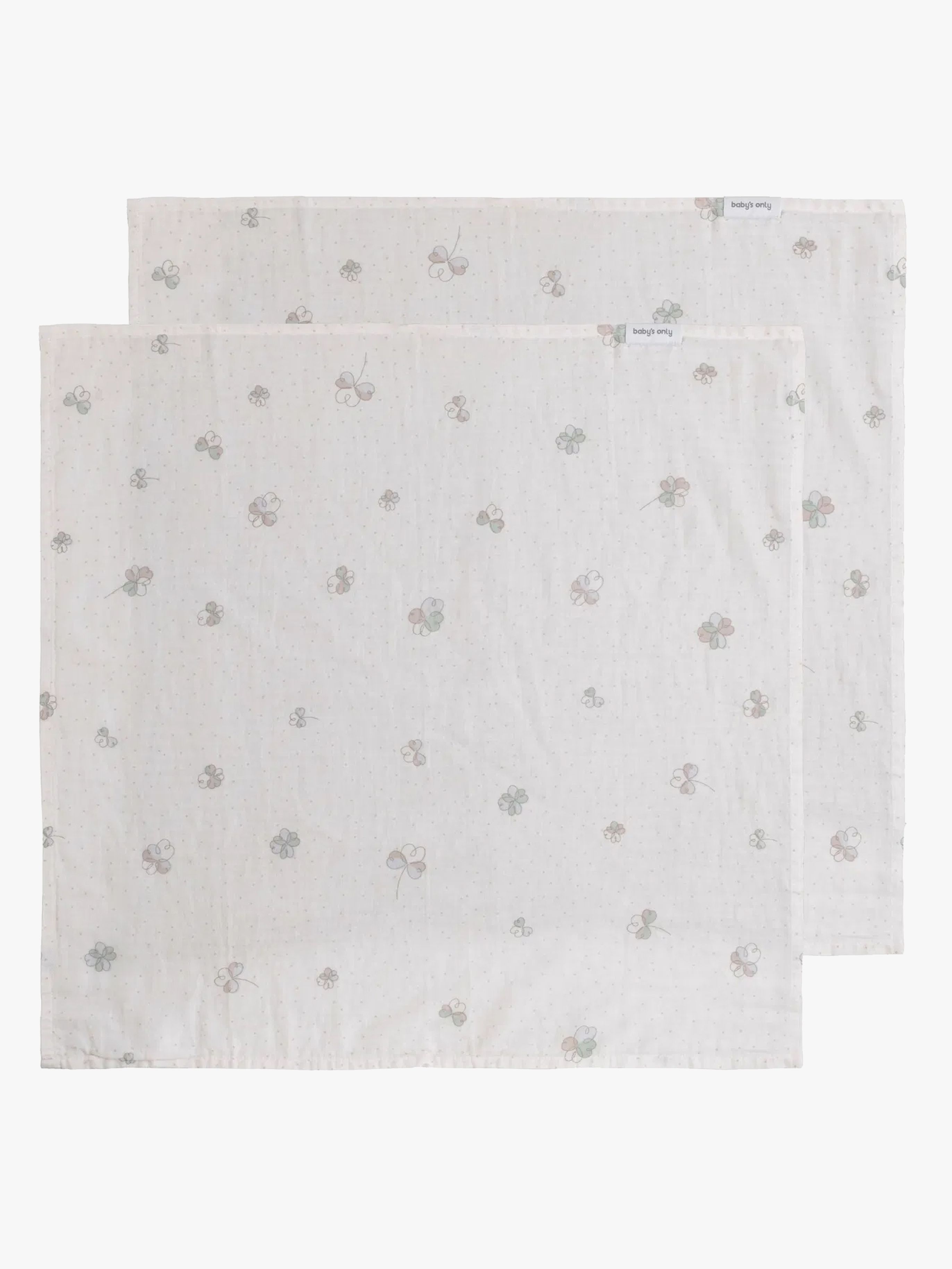 Baby's Only 65x65 Tæppe/ Stofble i Musselin 2-pak, Tender Clover