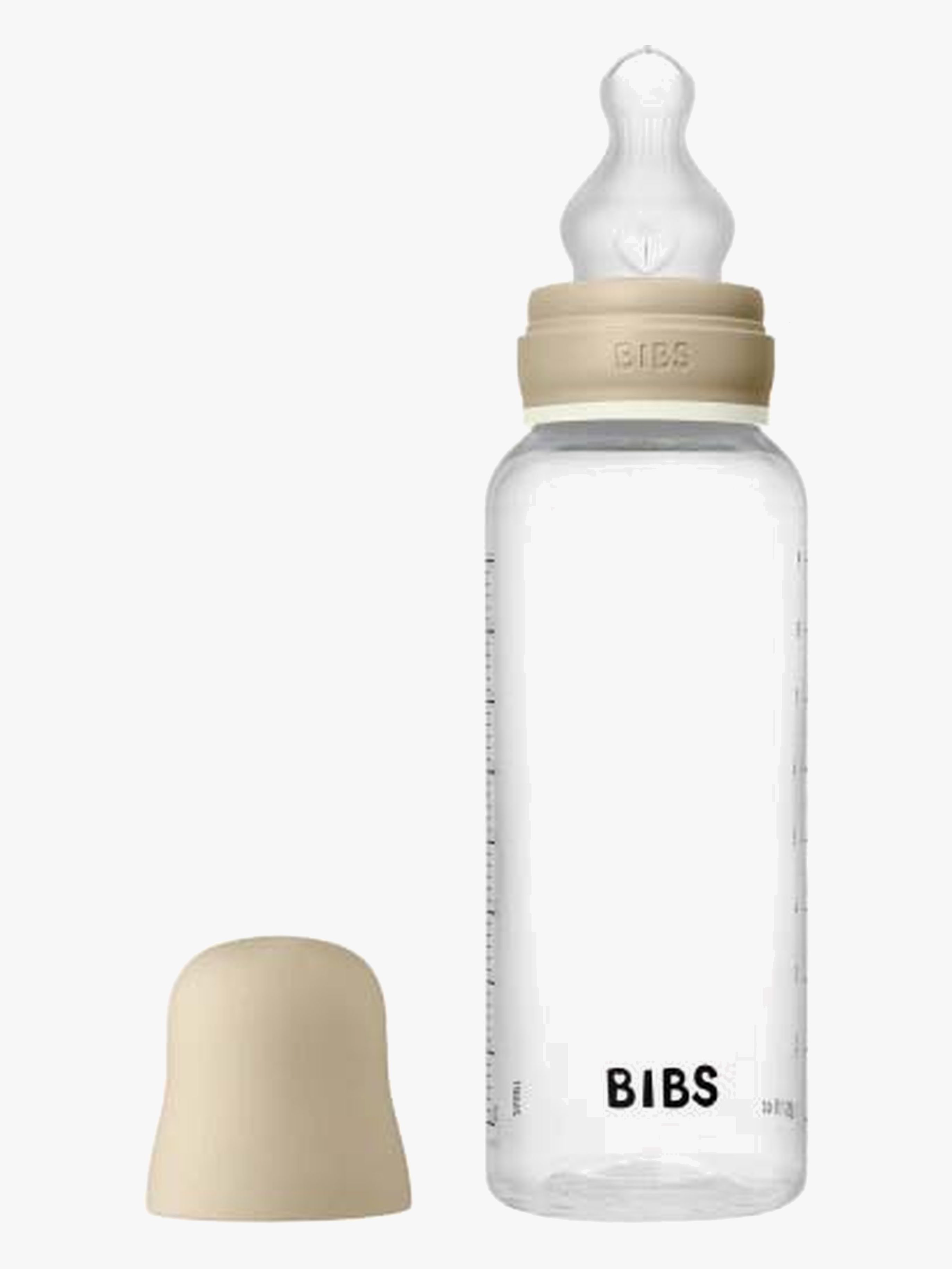 BIBS Medium Flow Glas Sutteflaske Silikone 270 ml Rund, Vanilla GLOW