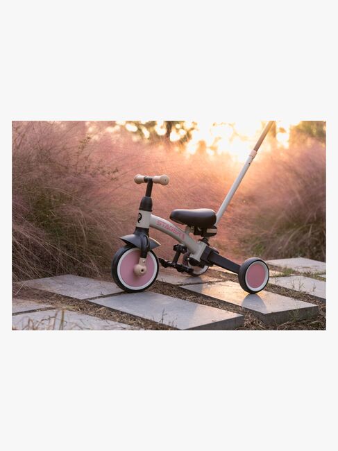 QPlay Stager 3-i-1 Transformerbar Trehjulet Cykel, Pink