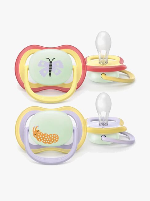 Philips Avent Ultra Air-sut Night 0-6m 2-pak, Gul/lilla