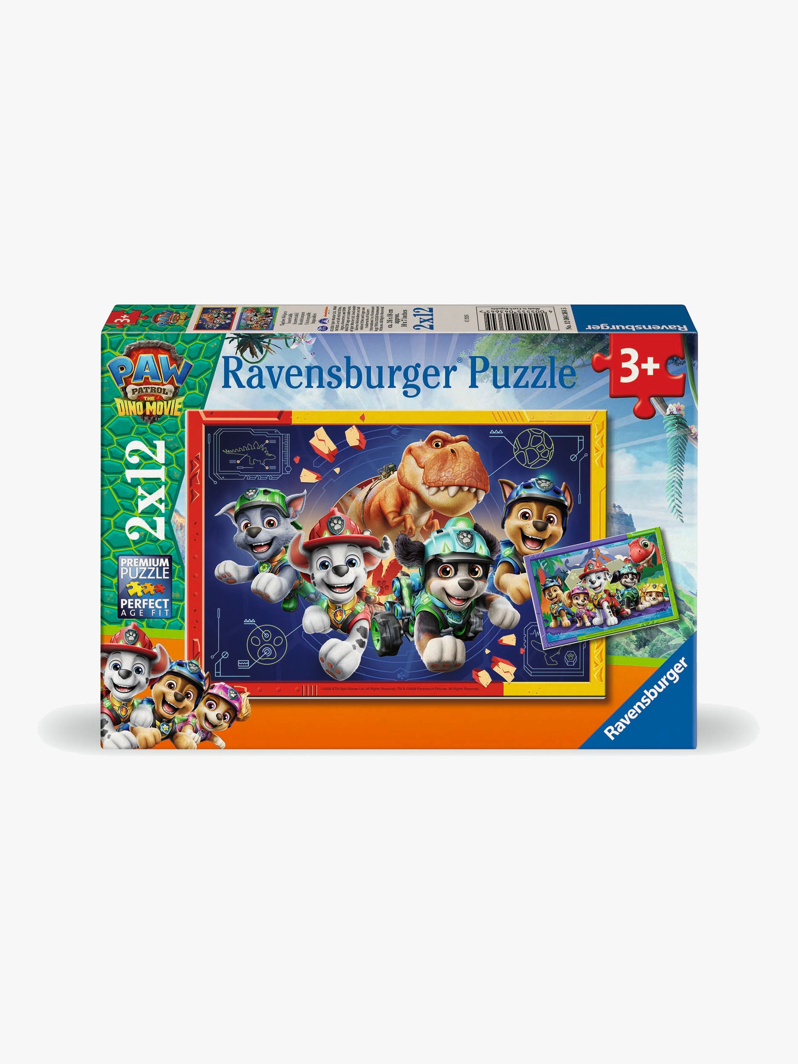 Ravensburger Paw Patrol 3 Puslespil Dino Movie 2 x 12 Brikker