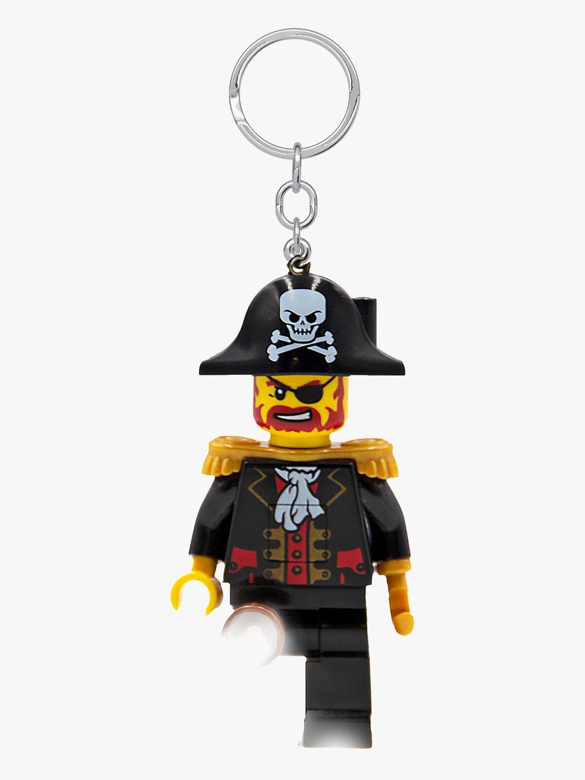 LEGO® Ikonisk Kaptajn Brickbeard Nøglering med LED-lys