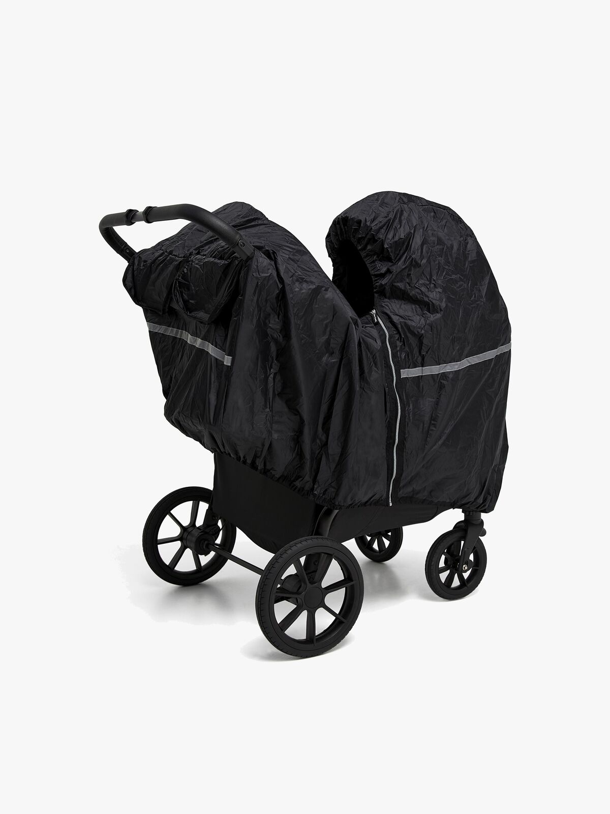 Tiny Travel Dobbelt Regnslag Søskendevogn, Sort