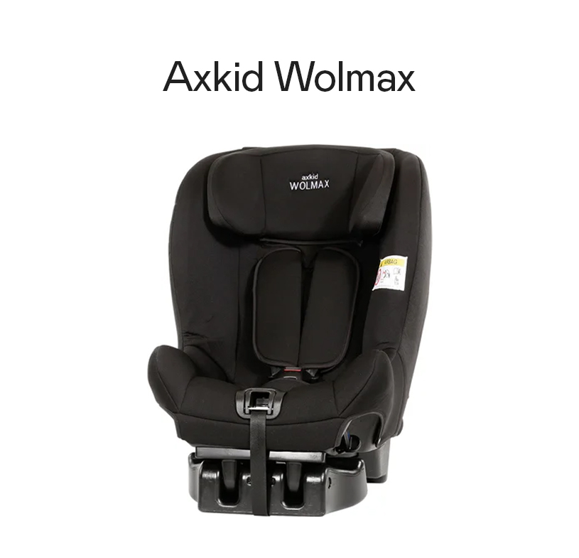 Sort Axkid Wolmax autostol forfra.